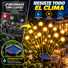 Luces LED solares para exteriores estilo luciérnaga: paquete de 4 u 8 lámparas decorativas impermeables tipo estaca para jardín, con encendido automático, 32 o 64 LED, crear una decoración original, ambientar e iluminar senderos.