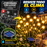Luces LED solares para exteriores estilo luciérnaga: paquete de 4 u 8 lámparas decorativas impermeables tipo estaca para jardín, con encendido automático, 32 o 64 LED, crear una decoración original, ambientar e iluminar senderos.