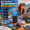 Mini router WiFi de bolsillo ECOVOX 2026: tecnología 4G LTE multioperador integrada, sin contratos ni tarjeta SIM, modalidad de pago por uso, diseño ultraligero (3,5 oz), conexión compartida para múltiples dispositivos, ideal para viajes.