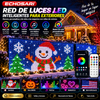ECHOSARI Red de luces LED inteligentes para exteriores (600 LED, 4x10 pies), con aplicación y control remoto, sincronización con música, resistencia al agua IP65 y modos de color personalizables; ideal para patios, jardines, vallas y decoración de fiestas