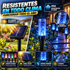 Luces solares de estaca para jardín con 20 LED y textura de burbujas: decoración festiva azul para exteriores, resistentes al agua (IPX4), 8 modos de iluminación, ecológicas, ideales para césped.