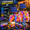Flacchi - Paquete de 2 guirnaldas de luces solares para exteriores, 24 metros (80 pies) y 240 LED, resistentes al agua, con 8 modos de iluminación; ideales para decoración de jardines, fiestas y patios.