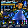 Luces solares de estaca para jardín con 20 LED y textura de burbujas: decoración festiva azul para exteriores, resistentes al agua (IPX4), 8 modos de iluminación, ecológicas, ideales para césped.