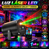 Luz láser LED: diseño cilíndrico (rojo y verde) para bares, salas de karaoke y espacios privados; incluye mando a distancia, Combina funciones de proyector con efecto océano, bola de discoteca, letrero de neón LED y luz ambiental multicolor.