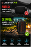 MONSTER M3 Altavoz Bluetooth portátil, sonido estéreo TWS, resistencia al agua IPX7, altavoz portátil con clip magnético, altavoz inalámbrico ultraligero (80 g) para exteriores, viajes, acampad, trabajo y deporte
