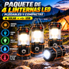 Paquete de 4 linternas LED plegables y compactas: duraderas, impermeables, recargables mediante energía solar y USB, alimentadas por energía solar, brillo ajustable, resistentes al calor y al frío, baterías incluidas. Luces de emergencia con modo linterna