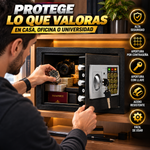 Caja de seguridad electrónica con contraseña para dormitorios universitarios, hogar u oficina; caja fuerte para almacenamiento y ahorro. Caja fuerte mecánica para dinero con cerradura de llave —No incluye pilas.