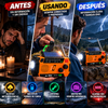 Radio meteorológico NOAA portátil: dispositivo de supervivencia alimentado por energía solar y USB (batería de 2000 mAh) con sintonización AM/FM y banda meteorológica (WB), manivela de carga manual, linterna integrada, alarma SOS y conector de 3,5 mm.