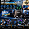 Soporte para teléfono de coche con carga inalámbrica BiLOLLY – Accesorio para automóvil, potencia de 15 W, rotación de 90°, clip de gancho para rejilla de ventilación (plástico/metal), liberación con un botón, y carga inalámbrica.