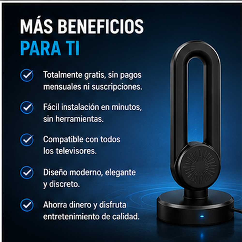 Steren® Antena de TV digital HD: base magnética metálica compacta, diseño ligero, amplificador de señal, fácil instalación, recepción de largo alcance para canales locales, antena digital HD, +100 canales de tv, deportes y musica