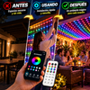 ECHOSARI Red de luces LED inteligentes para exteriores (600 LED, 4x10 pies), con aplicación y control remoto, sincronización con música, resistencia al agua IP65 y modos de color personalizables; ideal para patios, jardines, vallas y decoración de fiestas