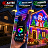 ECHOSARI Red de luces LED inteligentes para exteriores (600 LED, 4x10 pies), con aplicación y control remoto, sincronización con música, resistencia al agua IP65 y modos de color personalizables; ideal para patios, jardines, vallas y decoración de fiestas