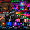 Luz láser LED: diseño cilíndrico (rojo y verde) para bares, salas de karaoke y espacios privados; incluye mando a distancia, Combina funciones de proyector con efecto océano, bola de discoteca, letrero de neón LED y luz ambiental multicolor.
