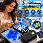 Estuche de viaje refrigerado para insulina, nevera portátil para medicamentos con indicador de temperatura, artículo esencial para viajes, estuche para diabetes con 2 paquetes de gel reutilizables, aprobado por la TSA para suministros para diabéticos.
