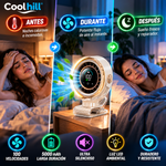 Ventilador portátil mini Coolhill: ventilador de pinza inalámbrico y recargable para escritorio, con 100 velocidades ajustables, batería de larga duración de 5000 mAh, pantalla digital, ultra silencioso, duradero y con luz LED; ideal para viajes.