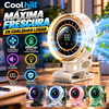 Ventilador portátil mini Coolhill: ventilador de pinza inalámbrico y recargable para escritorio, con 100 velocidades ajustables, batería de larga duración de 5000 mAh, pantalla digital, ultra silencioso, duradero y con luz LED; ideal para viajes.